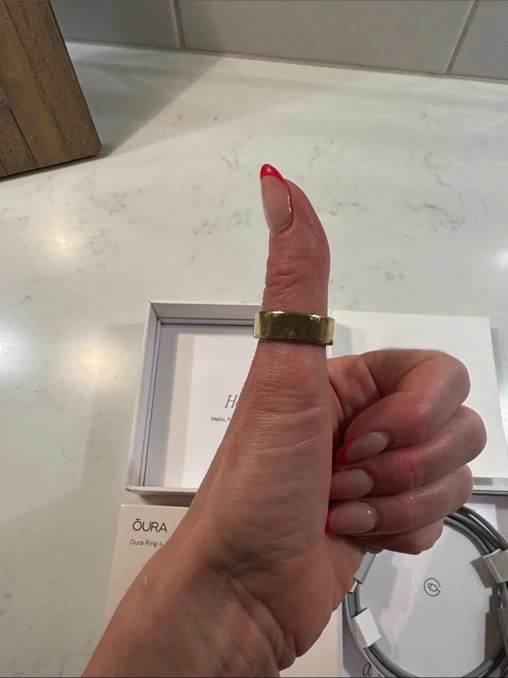 Oura Gold Band Smart Ring — Polished Gold Finish